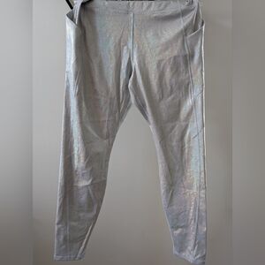 Fabletics Holographic Silver Leggings